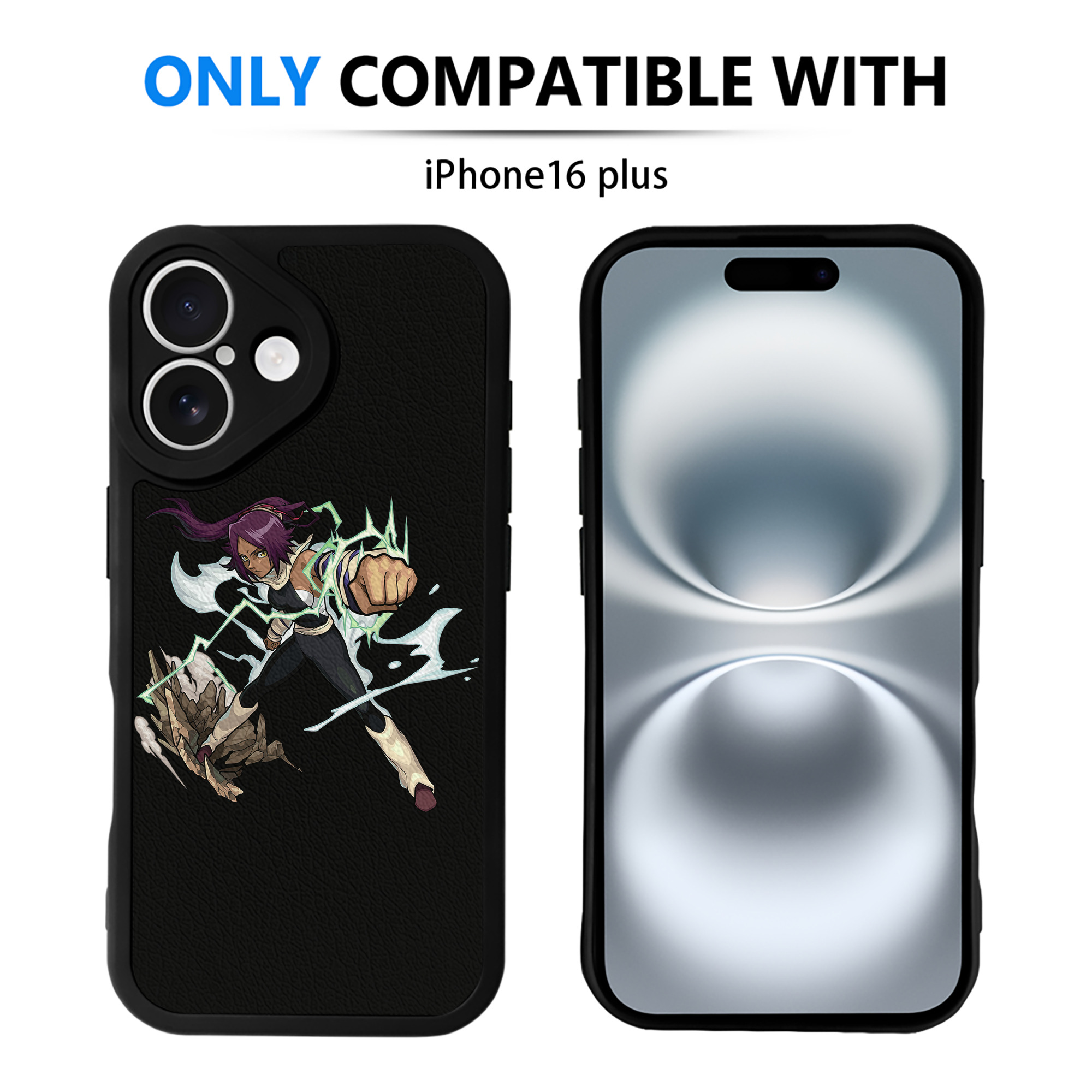 （画像用） ブリーチ 四楓院 夜一（しほういん よるいち） BLEACH Shihouin Yoruichi 【iPhone 16シリーズ対応】シリコンスマホケース（レザー調） 材質：シリコン